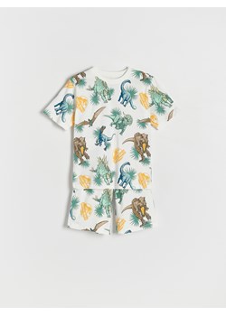 Reserved - Dwuczęściowa piżama Jurassic World - złamana biel ze sklepu Reserved w kategorii Piżamy dziecięce - zdjęcie 171474495