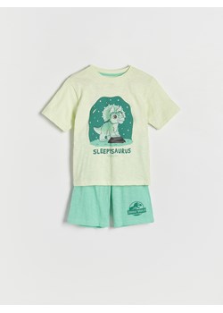 Reserved - Dwuczęściowa piżama Jurassic World - jasnozielony ze sklepu Reserved w kategorii Piżamy dziecięce - zdjęcie 171474498