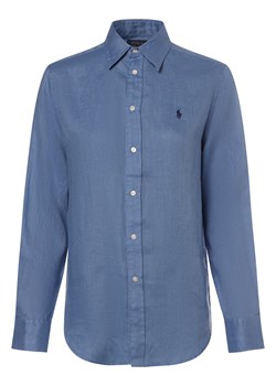 Polo Ralph Lauren Lniana bluzka damska - luźny krój Kobiety len niebieski jednolity ze sklepu vangraaf w kategorii Koszule damskie - zdjęcie 171474638