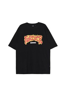 Cropp - Czarna koszulka z nadrukiem Forever grinding - czarny ze sklepu Cropp w kategorii T-shirty męskie - zdjęcie 171475789