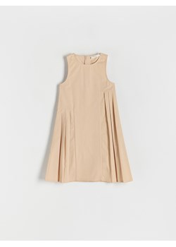 Reserved - Sukienka z plisowaniami - beżowy ze sklepu Reserved w kategorii Sukienki dziewczęce - zdjęcie 171476246