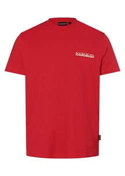 Napapijri Koszulka męska - trawa S Mężczyźni Bawełna czerwony nadruk ze sklepu vangraaf w kategorii Bluzki damskie - zdjęcie 171476467