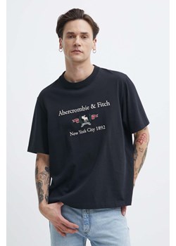Abercrombie &amp; Fitch t-shirt bawełniany męski kolor czarny z aplikacją ze sklepu ANSWEAR.com w kategorii T-shirty męskie - zdjęcie 171477306