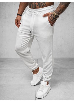 Spodnie dresowe męskie białe OZONEE O/K960SP ze sklepu ozonee.pl w kategorii Spodnie męskie - zdjęcie 171477609