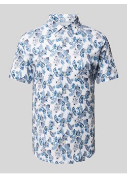 Koszula biznesowa o kroju slim fit ze wzorem na całej powierzchni ze sklepu Peek&Cloppenburg  w kategorii Koszule męskie - zdjęcie 171477725