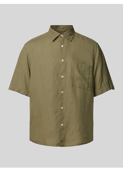 Koszula casualowa o kroju regular fit z lnu z kieszenią na piersi ze sklepu Peek&Cloppenburg  w kategorii Koszule męskie - zdjęcie 171478209