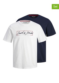 Jack &amp; Jones Koszulki (2 szt.) w kolorze białym i granatowym ze sklepu Limango Polska w kategorii T-shirty męskie - zdjęcie 171479996