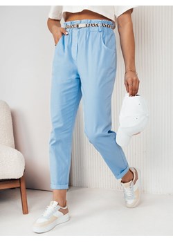 Spodnie damskie materiałowe ERLON błękitne Dstreet UY2028 ze sklepu DSTREET.PL w kategorii Spodnie damskie - zdjęcie 171480865