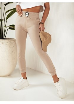 Spodnie damskie dresowe LOREN beżowe Dstreet UY1830 ze sklepu DSTREET.PL w kategorii Spodnie damskie - zdjęcie 171481207