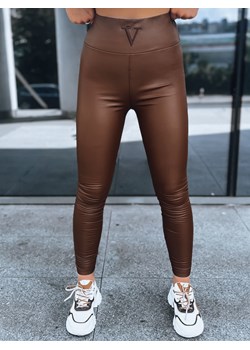 Spodnie damskie woskowane VALENTIS czekoladowe Dstreet UY1559 ze sklepu DSTREET.PL w kategorii Spodnie damskie - zdjęcie 171481467