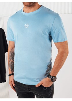 Koszulka męska z nadrukiem błękitna Dstreet RX5459 ze sklepu DSTREET.PL w kategorii T-shirty męskie - zdjęcie 171481499