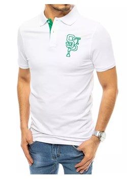 Koszulka męska polo z haftem biała Dstreet PX0439 ze sklepu DSTREET.PL w kategorii T-shirty męskie - zdjęcie 171481509