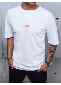 T-shirt męski z nadrukiem biały Dstreet RX4623z ze sklepu DSTREET.PL w kategorii T-shirty męskie - zdjęcie 171482069