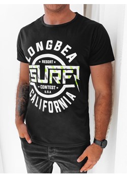 T-shirt męski z nadrukiem czarny Dstreet RX5259 ze sklepu DSTREET.PL w kategorii T-shirty męskie - zdjęcie 171482409