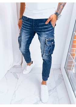 Joggery męskie jeansowe bojówki granatowe Dstreet UX3998 ze sklepu DSTREET.PL w kategorii Spodnie męskie - zdjęcie 171482609