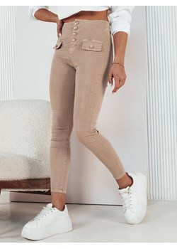 Spodnie damskie jeansowe SKULL jasnobeżowe Dstreet UY1723 ze sklepu DSTREET.PL w kategorii Jeansy damskie - zdjęcie 171482698
