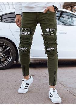 Spodnie męskie jeansowe zielone Dstreet UX4334 ze sklepu DSTREET.PL w kategorii Spodnie męskie - zdjęcie 171482725