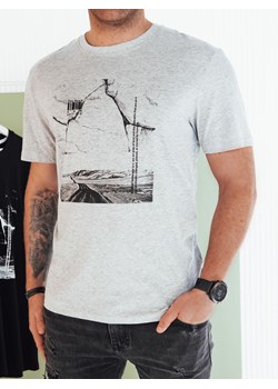 Koszulka męska z nadrukiem szara Dstreet RX5501 ze sklepu DSTREET.PL w kategorii T-shirty męskie - zdjęcie 171482815