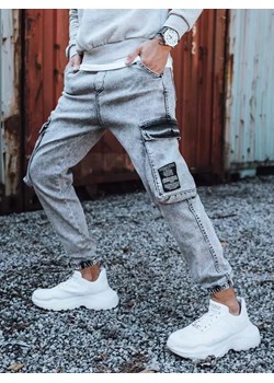 Spodnie męskie jeansowe typu bojówki jasnoszare Dstreet UX3309 ze sklepu DSTREET.PL w kategorii Spodnie męskie - zdjęcie 171483478