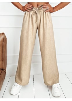 Spodnie damskie wide leg MADDIE ciemnobeżowe Dstreet UY1833 ze sklepu DSTREET.PL w kategorii Spodnie damskie - zdjęcie 171483557