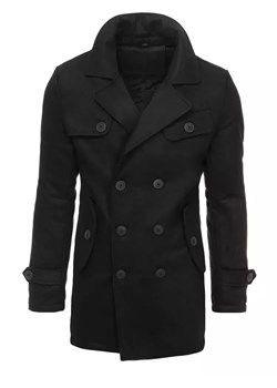 Płaszcz męski dwurzędowy czarny Dstreet CX0432 ze sklepu DSTREET.PL w kategorii Płaszcze męskie - zdjęcie 171484048