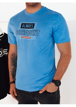 Koszulka męska z nadrukiem niebieska Dstreet RX5408 ze sklepu DSTREET.PL w kategorii T-shirty męskie - zdjęcie 171484218