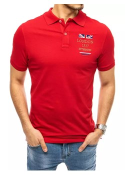 Koszulka polo z haftem czerwona Dstreet PX0432 ze sklepu DSTREET.PL w kategorii T-shirty męskie - zdjęcie 171484248