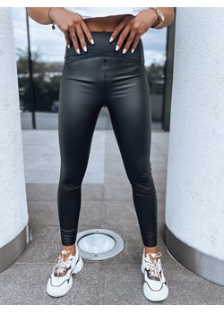 Legginsy damskie woskowane WAXED CHIC czarne Dstreet UY1562 ze sklepu DSTREET.PL w kategorii Spodnie damskie - zdjęcie 171484289