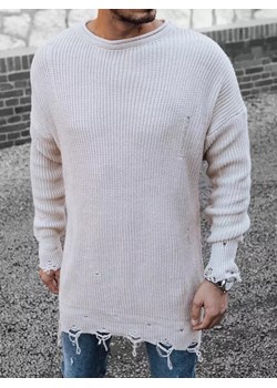 Sweter męski beżowy Dstreet WX1965 ze sklepu DSTREET.PL w kategorii Swetry męskie - zdjęcie 171484635