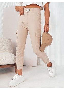 Spodnie damskie MAREN beżowe Dstreet UY2067 ze sklepu DSTREET.PL w kategorii Spodnie damskie - zdjęcie 171484977
