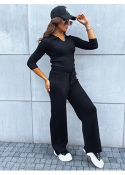 Spodnie damskie wide leg LAKELIFE czarne Dstreet UY1688 ze sklepu DSTREET.PL w kategorii Spodnie damskie - zdjęcie 171485337