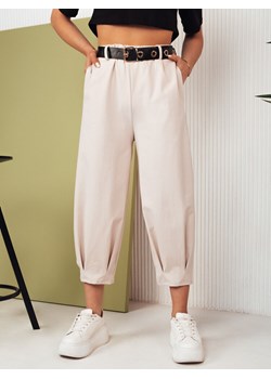 Spodnie damskie materiałowe BLAYS jasnobeżowe Dstreet UY2022 ze sklepu DSTREET.PL w kategorii Spodnie damskie - zdjęcie 171485486