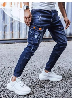 Spodnie męskie jeansowe typu bojówki granatowe Dstreet UX3262 ze sklepu DSTREET.PL w kategorii Spodnie męskie - zdjęcie 171485847