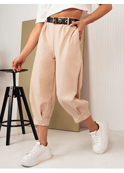 Spodnie damskie materiałowe BLAYS ciemnobeżowe Dstreet UY2023 ze sklepu DSTREET.PL w kategorii Spodnie damskie - zdjęcie 171486465
