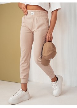 Spodnie damskie dresowe MORSI beżowe Dstreet UY2039 ze sklepu DSTREET.PL w kategorii Spodnie damskie - zdjęcie 171486646