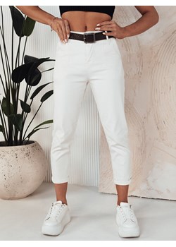 Spodnie damskie FACINA ecru Dstreet UY1949 ze sklepu DSTREET.PL w kategorii Spodnie damskie - zdjęcie 171487007