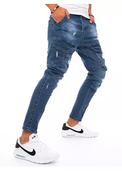 Spodnie męskie jeansowe typu bojówki niebieskie Dstreet UX3293 ze sklepu DSTREET.PL w kategorii Spodnie męskie - zdjęcie 171487119
