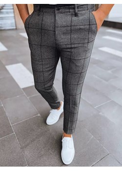 Spodnie męskie chinosy w kratę ciemnoszare Dstreet UX3956 ze sklepu DSTREET.PL w kategorii Spodnie męskie - zdjęcie 171488249