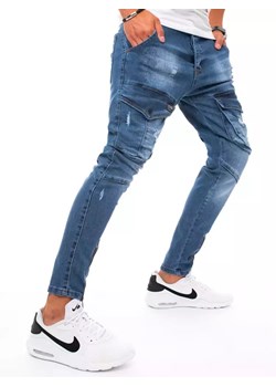 Spodnie męskie jeansowe typu bojówki niebieskie Dstreet UX3295 ze sklepu DSTREET.PL w kategorii Jeansy męskie - zdjęcie 171489075