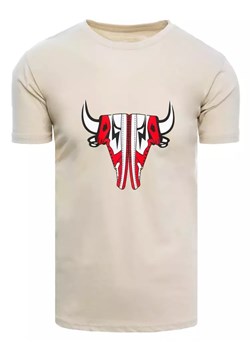 T-shirt męski beżowy Dstreet RX4932 ze sklepu DSTREET.PL w kategorii T-shirty męskie - zdjęcie 171489087