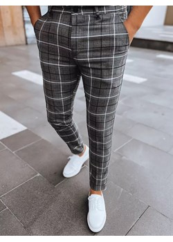 Spodnie męskie chinosy w kratę ciemnoszare Dstreet UX3957 ze sklepu DSTREET.PL w kategorii Spodnie męskie - zdjęcie 171489226