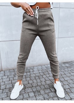 Spodnie dresowe damskie LUNASLEEP ciemnobeżowe Dstreet UY1652 ze sklepu DSTREET.PL w kategorii Spodnie damskie - zdjęcie 171489588