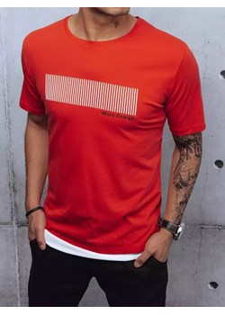 T-shirt męski z nadrukiem czerwony Dstreet RX4651z ze sklepu DSTREET.PL w kategorii T-shirty męskie - zdjęcie 171489636