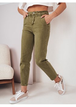 Spodnie damskie mom fit FINN zielone Dstreet UY1594 ze sklepu DSTREET.PL w kategorii Spodnie damskie - zdjęcie 171489657