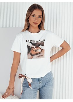 T-shirt damski LOBAG biały Dstreet RY2409 ze sklepu DSTREET.PL w kategorii Bluzki damskie - zdjęcie 171489779