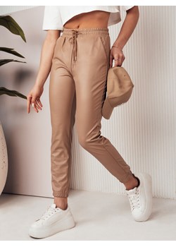 Spodnie damskie woskowane BRIAL beżowe Dstreet UY2076 ze sklepu DSTREET.PL w kategorii Spodnie damskie - zdjęcie 171489946