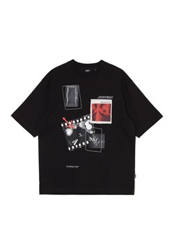 Cropp - Czarna koszulka z nieregularnym nadrukiem - czarny ze sklepu Cropp w kategorii T-shirty męskie - zdjęcie 171493365