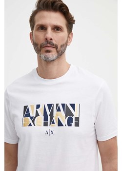Armani Exchange t-shirt bawełniany kolor biały z nadrukiem ze sklepu ANSWEAR.com w kategorii T-shirty męskie - zdjęcie 171499926