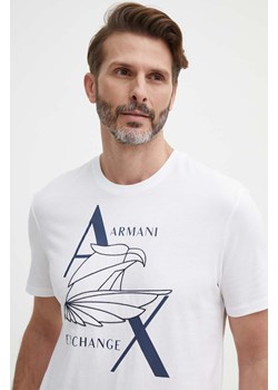 Armani Exchange t-shirt bawełniany kolor biały z nadrukiem ze sklepu ANSWEAR.com w kategorii T-shirty męskie - zdjęcie 171500026