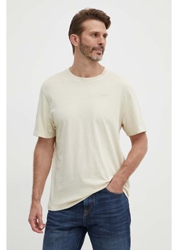 Pepe Jeans t-shirt bawełniany Jacko męski kolor beżowy gładki ze sklepu ANSWEAR.com w kategorii T-shirty męskie - zdjęcie 171500216